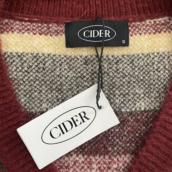 NWT Cider Wave Striped Vest Women Size S V-Neck Chevron Knit Sleeveless Academic - Picture 5 of 10